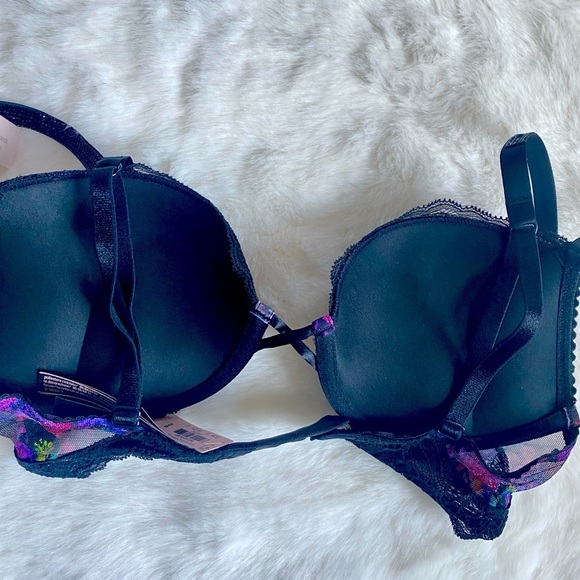 VS VERY SEXY Bombshell Add-2-Cups Shine Strap Push-Up Bra 32B Moonlight Floral - Picture 12 of 13